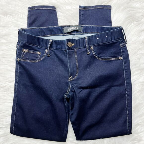 Express Low Rise Legging Jeans Dark Wash Size 6 Short - Picture 3 of 5